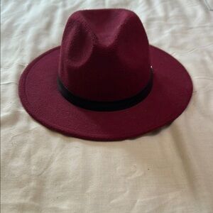 Men's Burgundy Fedora Hat